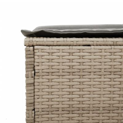 vidaXL liggestol med hynde polyrattan beige