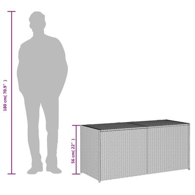 vidaXL opbevaringsboks til haven 283 l polyrattan sort