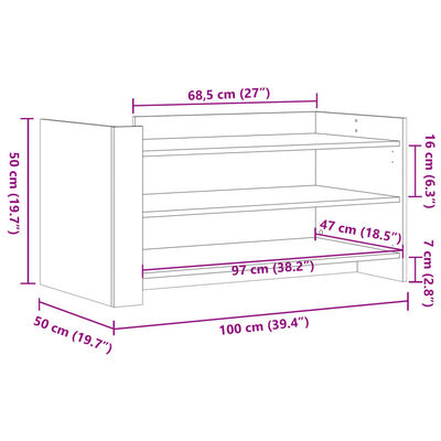 vidaXL sofabord 100x50x50 cm konstrueret træ betongrå