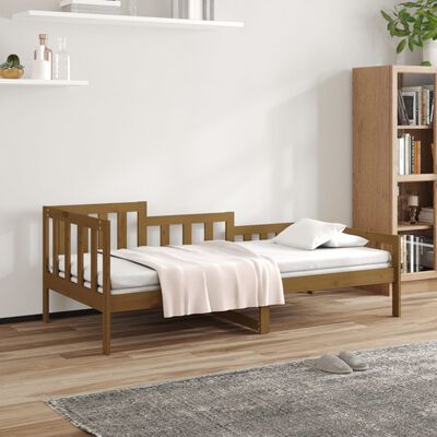 vidaXL daybed 90x190 cm massivt fyrretræ gyldenbrun