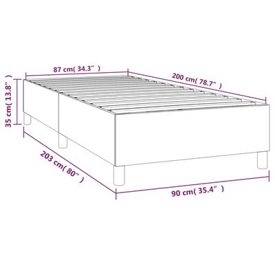 vidaXL sengeramme 90x200 cm stof gråbrun