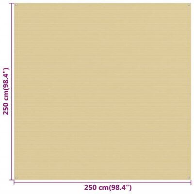 vidaXL telttæppe 250x250 cm HDPE beige