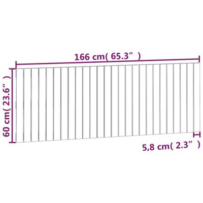 vidaXL sengegavl 166x3x60 cm massivt fyrretræ gyldenbrun