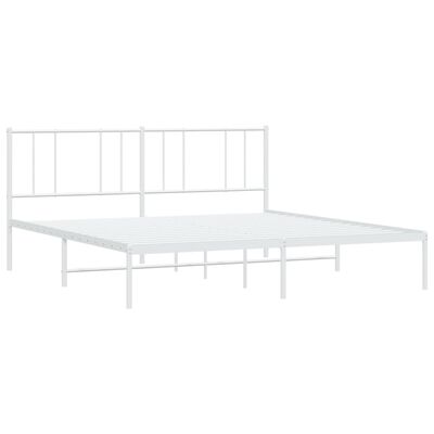 vidaXL sengeramme med sengegavl 183x213 cm metal hvid