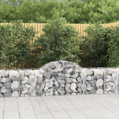 vidaXL buede gabionkurve 9 stk. 200x50x60/80 cm galvaniseret jern