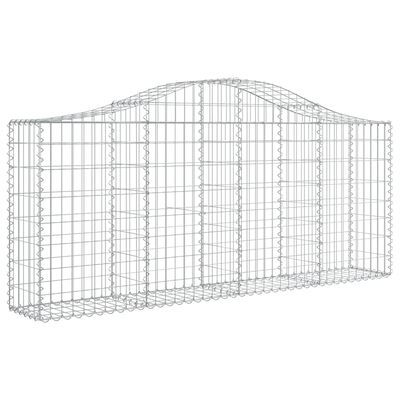 vidaXL buede gabionkurve 2 stk. 200x30x80/100 cm galvaniseret jern