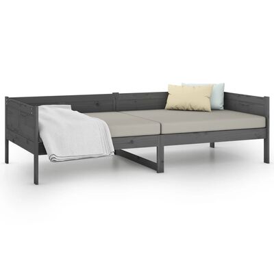 vidaXL daybed 90x200 cm massivt fyrretræ grå