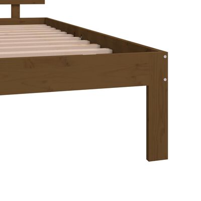 vidaXL sengeramme 120x190 cm Small Double massivt træ gyldenbrun