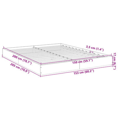 vidaXL sengestel 150x200 cm konstrueret træ sort