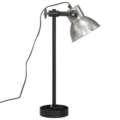 vidaXL skrivebordslampe 15x15x15 cm 25 W E27 vintagesølv