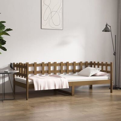 vidaXL daybed 80x200 cm massivt fyrretræ gyldenbrun