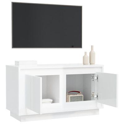 vidaXL tv-bord 80x35x45 cm konstrueret træ hvid højglans