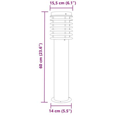 vidaXL udendørs standerlampe 60 cm rustfrit stål sort