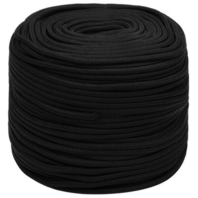 vidaXL arbejdsreb 8 mm 25 m polyester sort