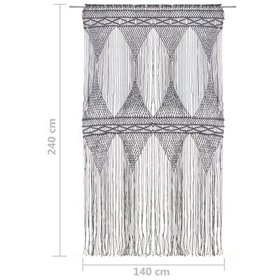 vidaXL macramégardin 140x240 cm bomuld antracitgrå