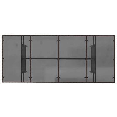 vidaXL havebord med glastop 190x80x74 cm polyrattan brun