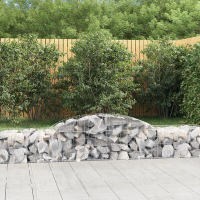 vidaXL buede gabionkurve 5 stk. 300x50x40/60 cm galvaniseret jern