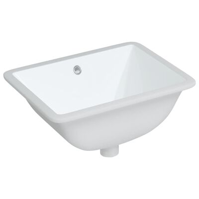 vidaXL badeværelsesvask 47,5x35x19,5 cm rektangulær keramisk hvid