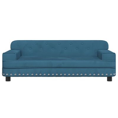 vidaXL sofa til børn 90x53x30 cm velour blå