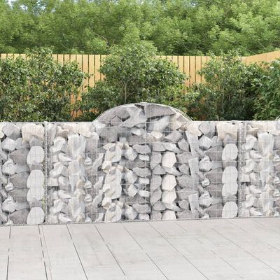 vidaXL buede gabionkurve 4 stk. 200x30x100/120 cm galvaniseret jern