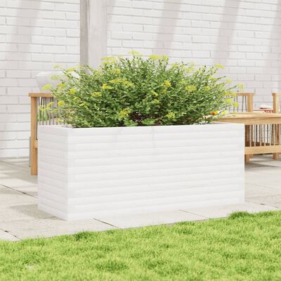 vidaXL plantekasse 110x40x46 cm massivt fyrretræ hvid