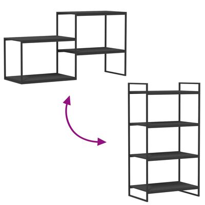 vidaXL boghylder 4 stk. 60x40x1,5 cm konstrueret træ grå