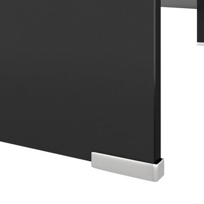 vidaXL TV-stander/monitorstand sort glas 110x30x13 cm