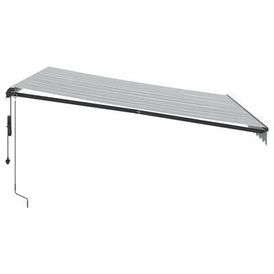 vidaXL markise m. LED 400x350 cm automatisk betjening antracitgrå hvid