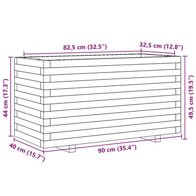 vidaXL plantekasse 90x40x49,5 cm imprægneret fyrretræ