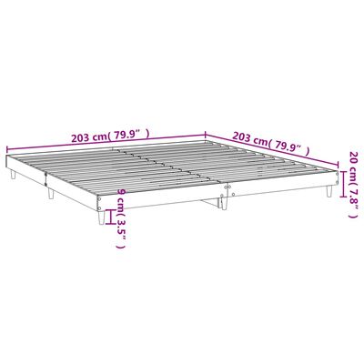 vidaXL sengestel 200x200 cm konstrueret træ hvid