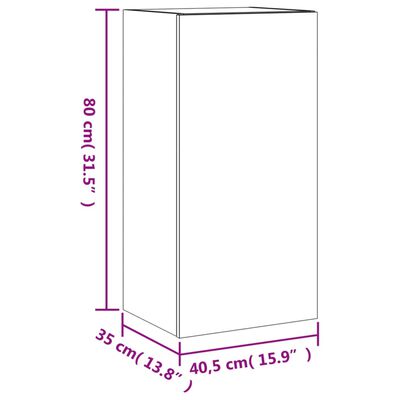 vidaXL væghængt tv-bord med LED-lys 40,5x35x80 cm hvid