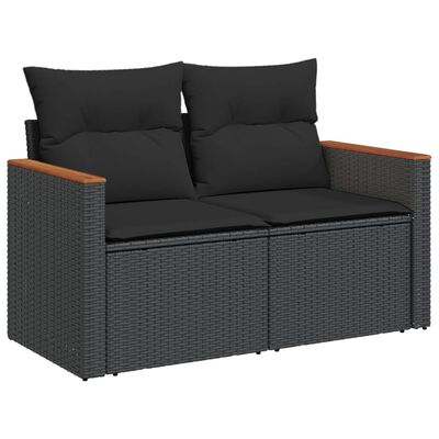 vidaXL sofasæt til haven 12 dele med hynder polyrattan sort