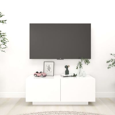 vidaXL tv-bord 100x35x40 cm konstrueret træ hvid