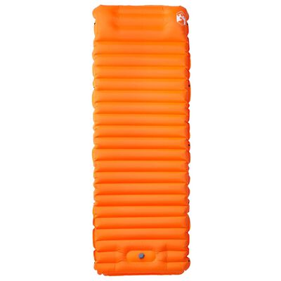 vidaXL 1-personers campingmadras med pude selvoppustelig orange