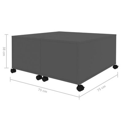 vidaXL sofabord 75x75x38 cm konstrueret træ grå