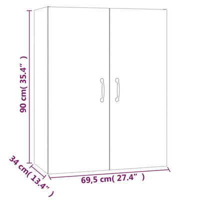 vidaXL vægskab 69,5x34x90 cm konstrueret træ sonoma-eg