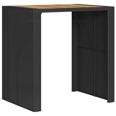 vidaXL barbord til haven 105x80x110 cm akacietop polyrattan sort