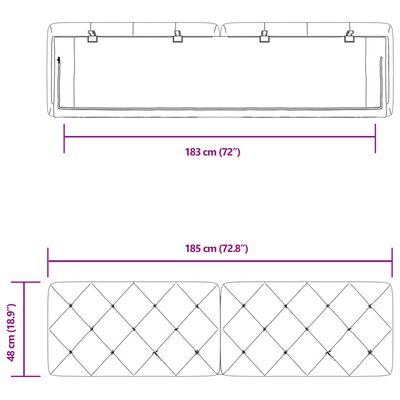 vidaXL gavlpude 180 cm velour mørkegrå