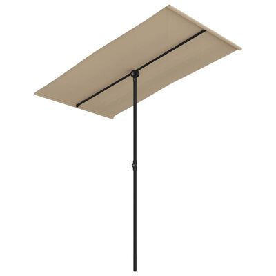 vidaXL haveparasol med aluminiumstang 180x110 cm gråbrun