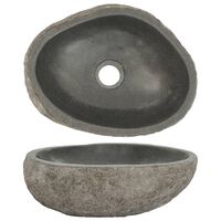 vidaXL håndvask (29-38)x(24-31) cm oval flodsten