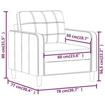 vidaXL lænestol 60 cm stof gråbrun