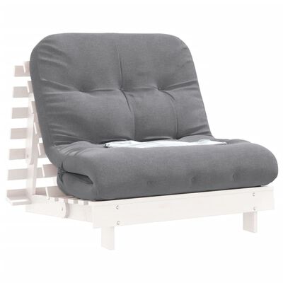 vidaXL futon med madras 80x206x11 cm massivt fyrretræ