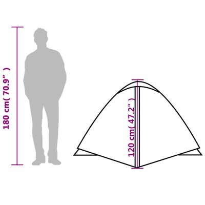 vidaXL 3-personers campingtelt vandtæt kuppel orange