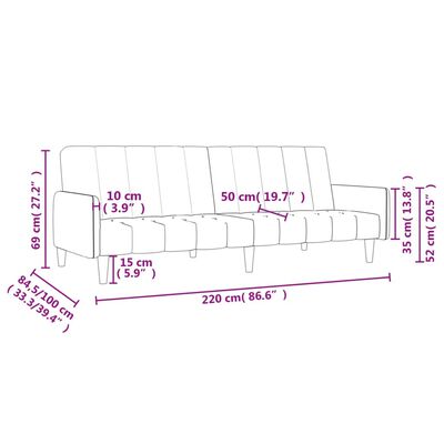 vidaXL 2-personers sovesofa fløjl mørkegrå