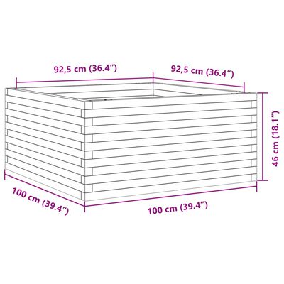 vidaXL plantekasse 100x100x46 cm massivt fyrretræ