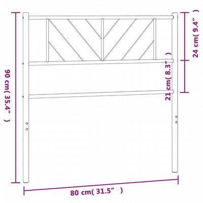 vidaXL sengegavl 75 cm metal hvid