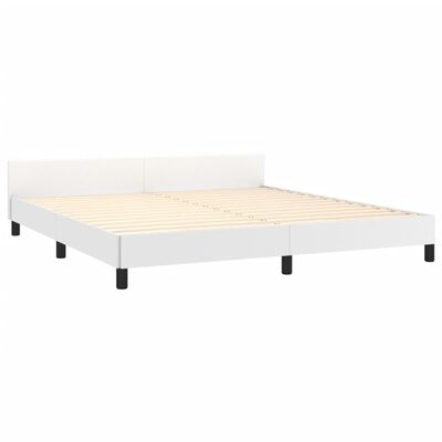 vidaXL sengeramme med sengegavl 180x200 cm kunstlæder hvid