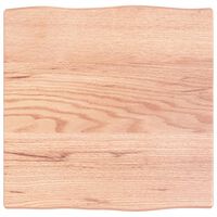 vidaXL bordplade 40x40x2 cm naturlig kant behandlet egetræ lysebrun