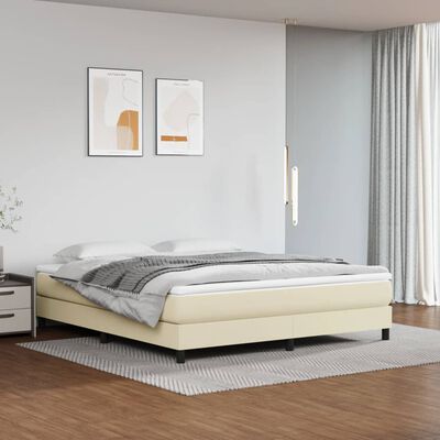 vidaXL springmadras med pocketfjedre 160x200x20 cm kunstlæder creme