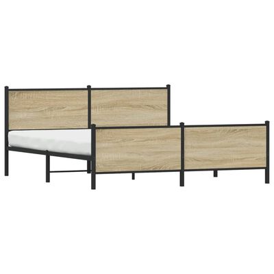 vidaXL sengeramme uden madras 193x203 cm metal sonoma-eg